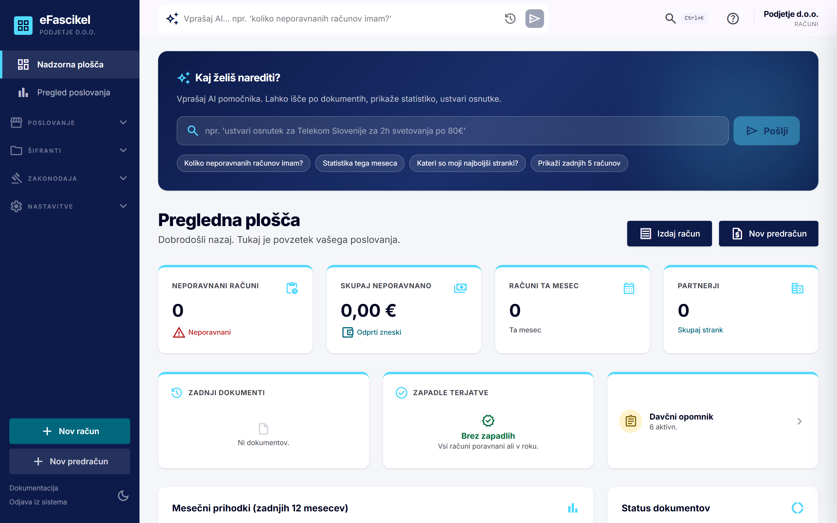 Nadzorna plošča z AI pomočnikom